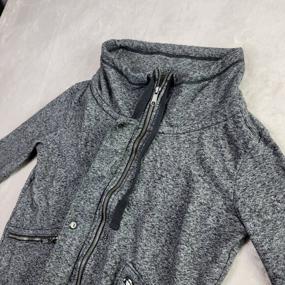 American Eagle Gray & Black Marled Zipper Sporty Women's Jacket | Size S - Picture 2 of 7